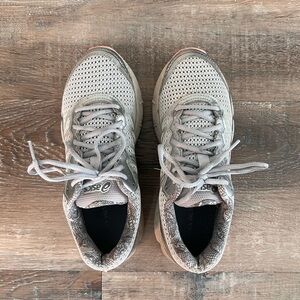 Asics Gray and Pink Athletic Trainers